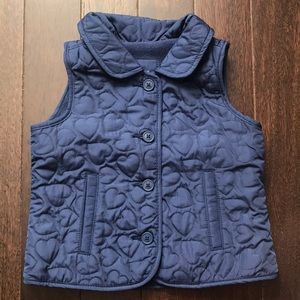 Baby Gap Navy Fleece Lined Quilted Vest 12-18 M